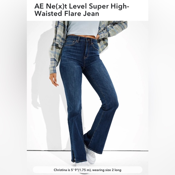 American Eagle Next Level Super High-Waisted Flare Jean 4 Regular - Picture 1 of 13